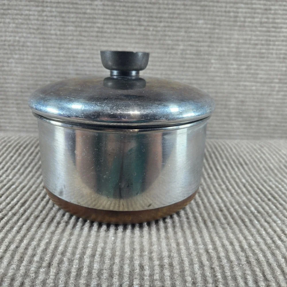 Revere Ware‎ 1.5 Qt Silver Copper Clad Stainless Steel Saucepan with Lid